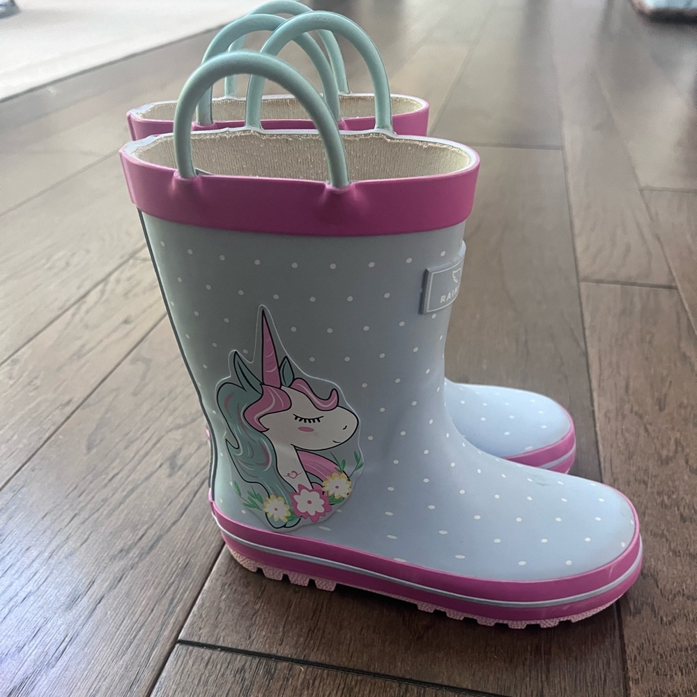 Rainangel unicorn rain boots - size 10 toddler